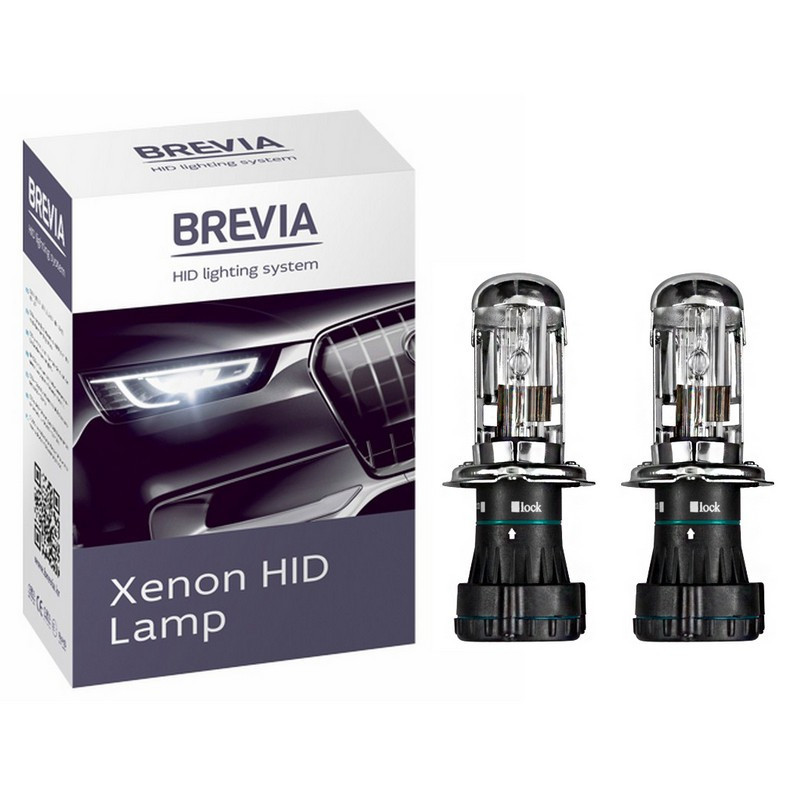 Ксеноновая лампа Brevia H4 5000K набор 2 лампы для авто освещения (12450)