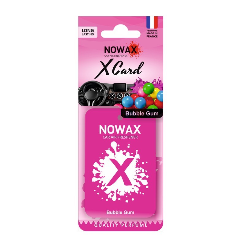 Ароматизатор для автомобиля NOWAX X Card Bubble Gum 20 г аромат жвачки (NX07540)