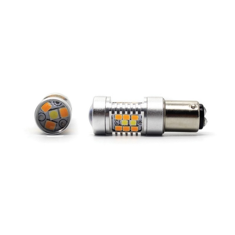 LED лампи біло-жовтого світла Carlamp 4G-Series P21 5W для авто додаткове освітлення (4G/1157 W-Y)