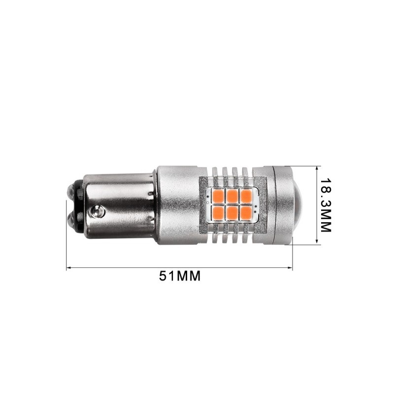 Світлодіодні лампи PY21/5W 1157 жовтого кольору для авто Carlamp (4G21/1157Y)