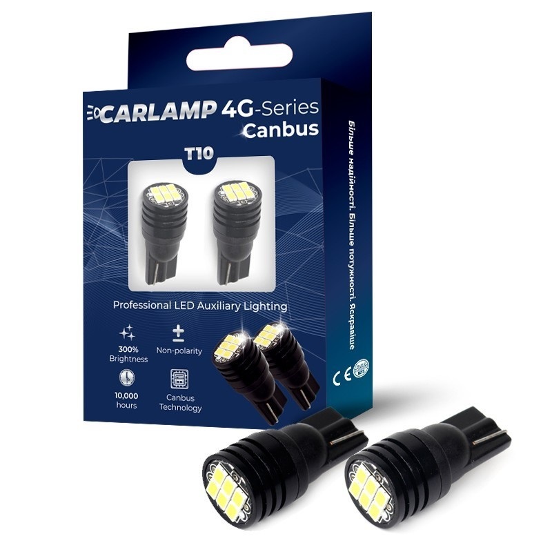 LED лампи Carlamp T10 3020 Canbus 210Lm 9-16V для авто допоміжне світло (T103020)