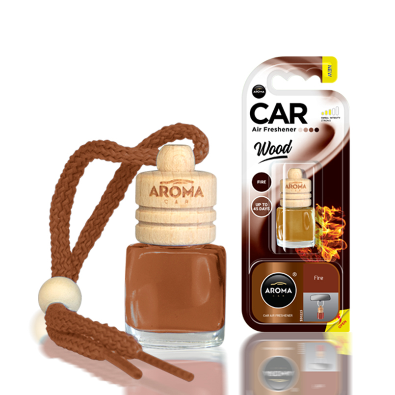 Ароматизатор для авто Aroma Car Wood Fire 6 мл деревянный флакон в машину (92037)