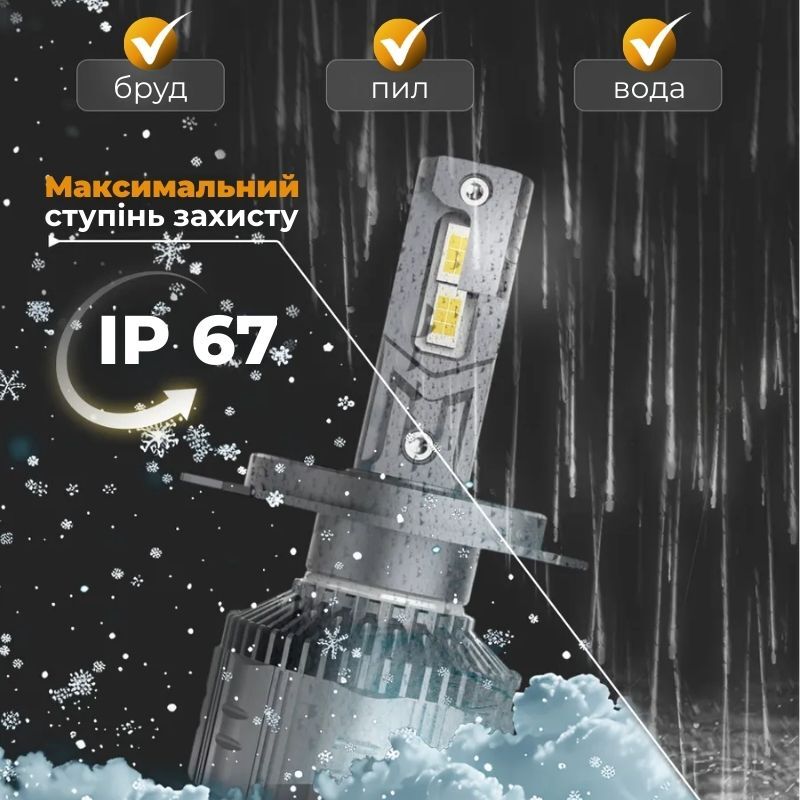 Світлодіодні лампи H11 для авто Carlamp Smart Vision Led автолампи 8000 Lm 4000 K (SM11Y)