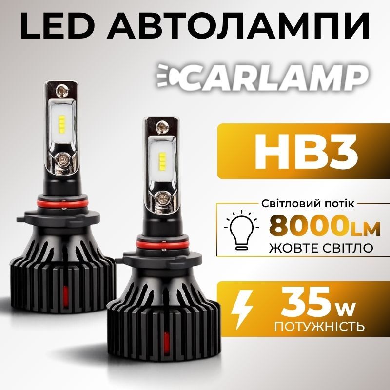Автолампи Carlamp Smart Vision LED HB3 8000Lm 4000K для авто Світлодіодні лампи основне світло (SM9005Y)