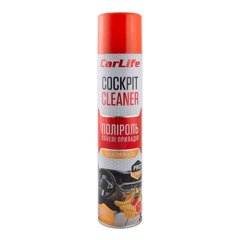Полироль для авто для пластика на панель приборов CarLife Cockpit Cleaner Мультифрукт 320 мл (CF326)