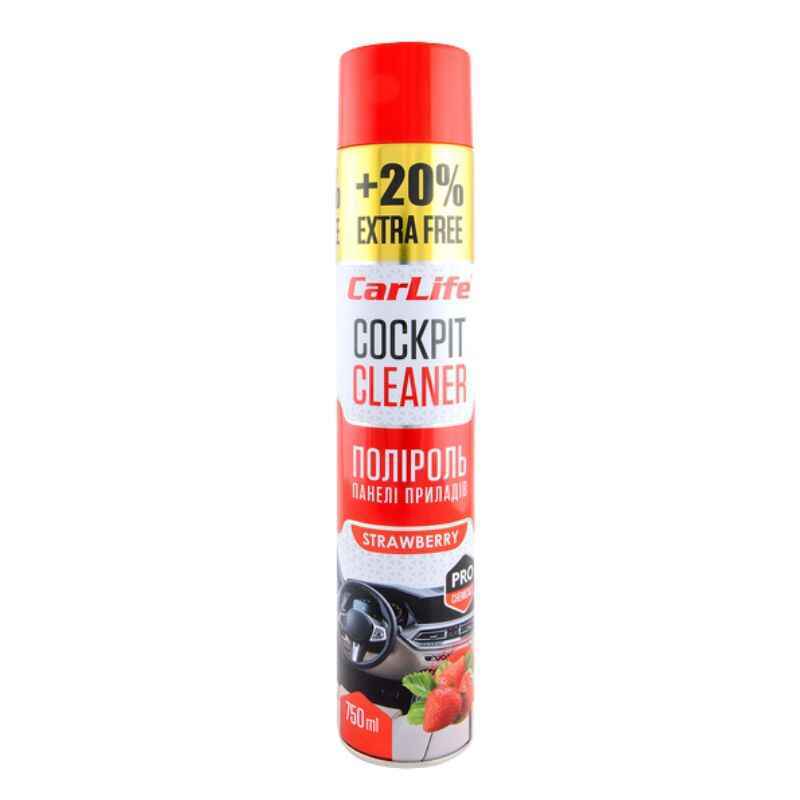 Полироль для авто 750мл CarLife Cockpit Cleaner Клубника (CF754)