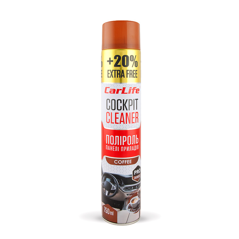 Полироль для авто 750мл CarLife Cockpit Cleaner Кофе (CF757)