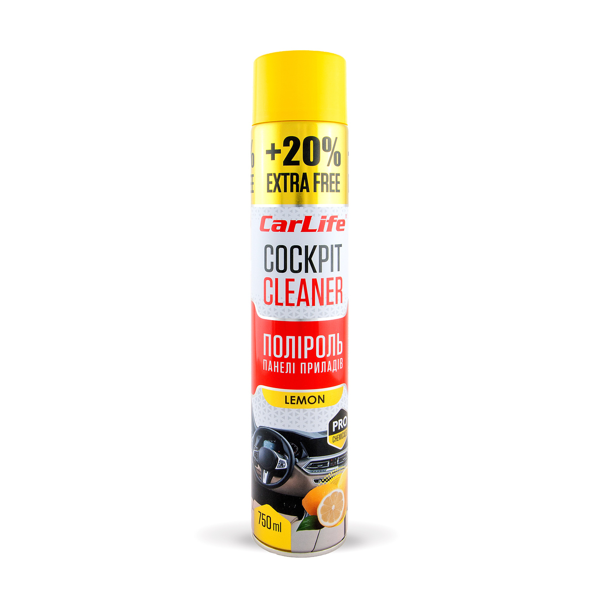 Полироль для авто 750мл CarLife Cockpit Cleaner Лимон (CF752)