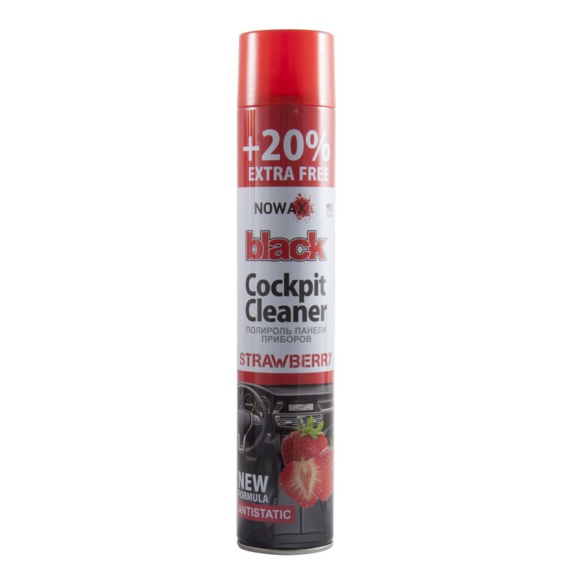Полироль для пластика 750 мл NOWAX Black Cockpit Cleaner Клубника (NX00704)