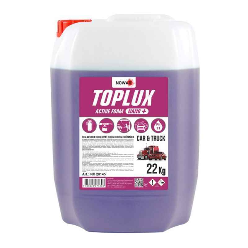 Концентрированная активная пена для бесконтактной мойки Nowax TOPLUX NANO 22кг для автомоек (NX20145)