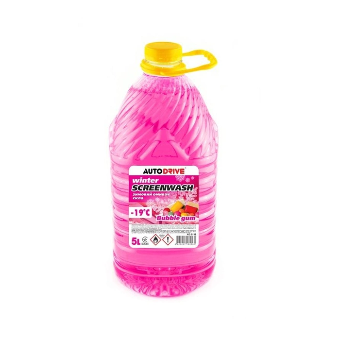 Зимний омыватель стекла Auto Drive Bubble Gum -19°C ПЭТ 5 литров (AD0138)