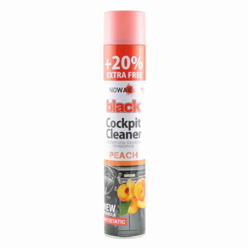 Полироль для пластика 750мл NOWAX Black Cockpit Cleaner Персик (NX00706)