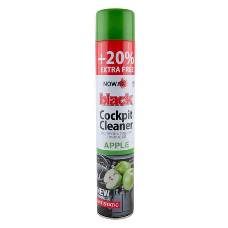 Полироль для пластика 750мл NOWAX Black Cockpit Cleaner Яблоко (NX00708)