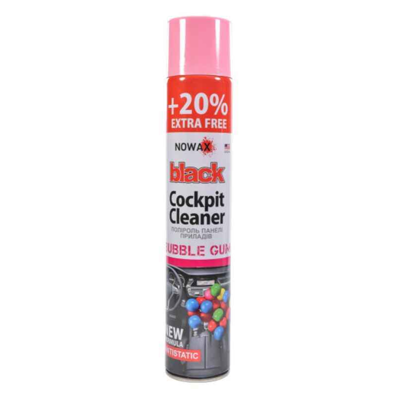 Полироль для пластика 750мл NOWAX Black Cockpit Cleaner Жвачка (NX00709)