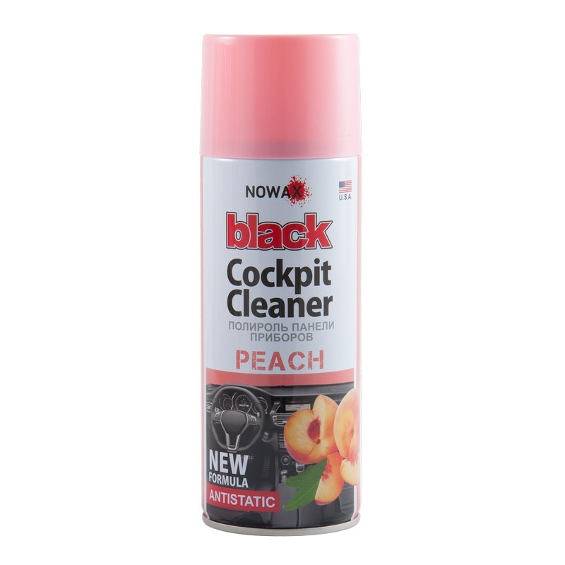 Полироль для пластика 450мл NOWAX Black Cockpit Cleaner Персик (NX00456)