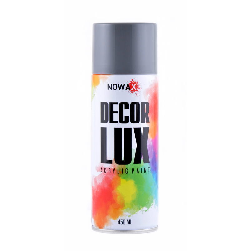 Светло-серая акриловая краска NOWAX Decor Lux 450 мл для декора и ремонта (NX48017)