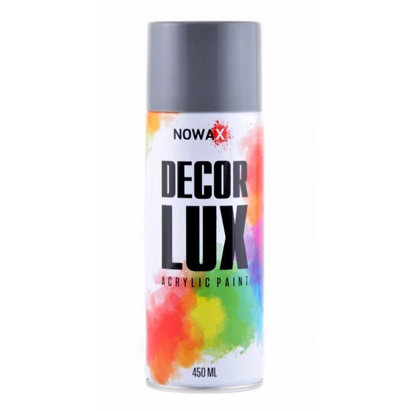 Акриловая краска серая NOWAX Decor Lux 450 мл 7001 (NX48017/NX65017)