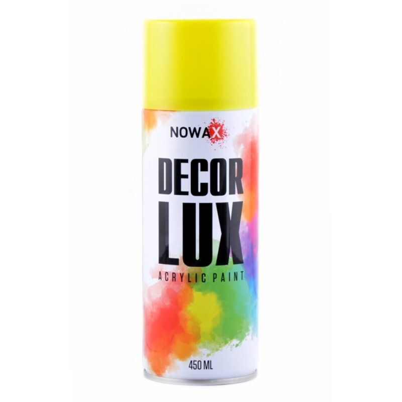 Акриловая краска желтая NOWAX Decor Lux 450 мл 1023 (NX48020/NX65020)