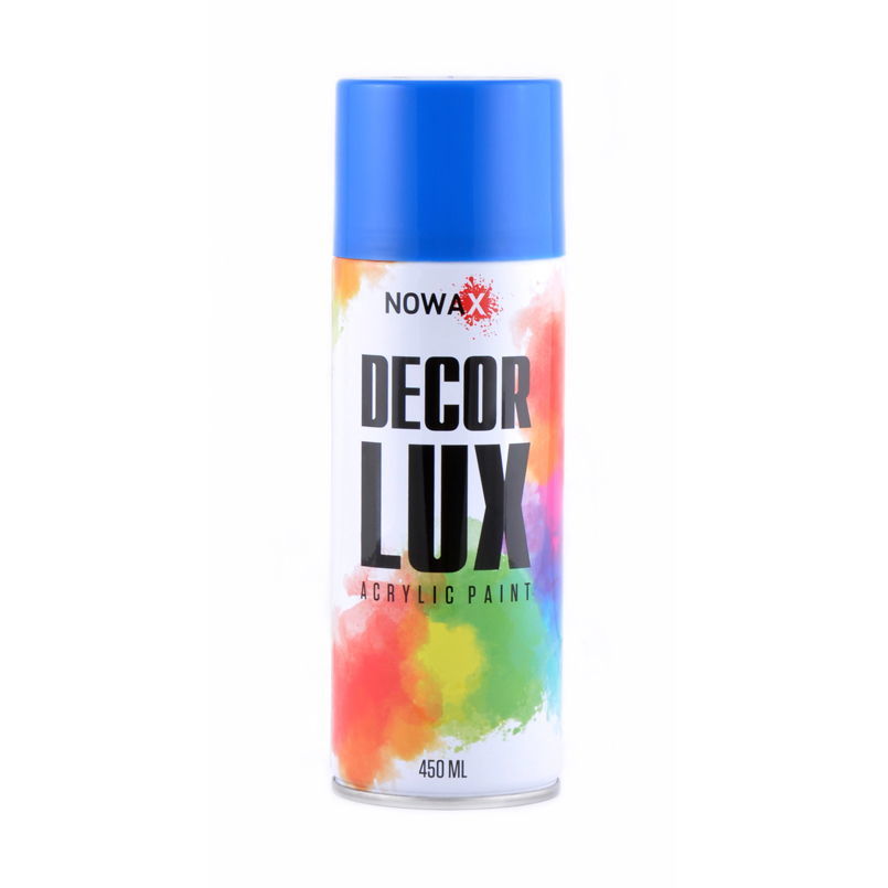 Краска акриловая синяя глянцевая NOWAX Decor Lux 450 мл для декора NX48033