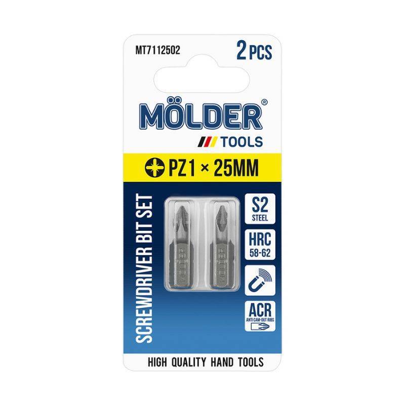 Битый набор MOLDER PZ1 25мм 2 штуки в блистере для шуруповерта (MT7112502)