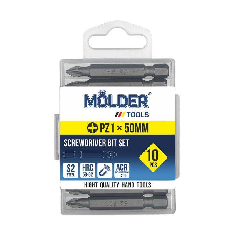 Комплект бит MOLDER PZ1 50мм 10 штук в пластиковой упаковке (MT7115010)