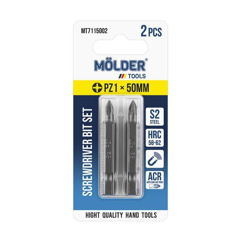 Биты MOLDER PZ1 50 мм 2 штуки в блистерной упаковке набор (MT7115002)