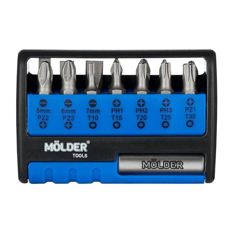 Комплект бит с магнитным держателем MOLDER 25 мм 15 штук для шуруповерта (MT70015)
