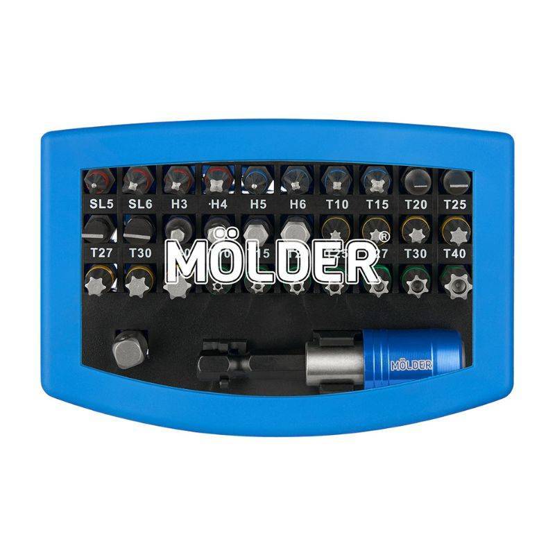 Комплект бит с магнитным держателем MOLDER 25 мм 32 шт цветная маркировка (MT70032)