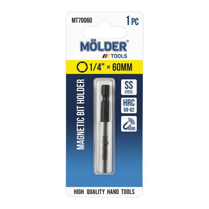 Магнитный держатель для бит MOLDER 60мм в блинстере 1 штука (MT70060)