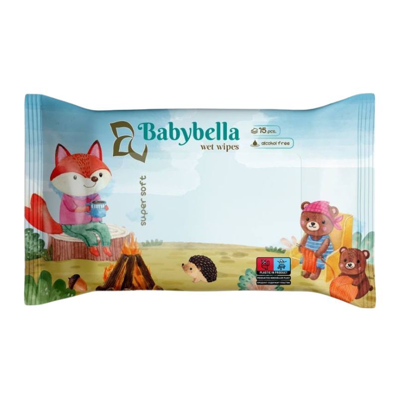 Влажные салфетки BabyBella без спирта 15 шт (1000087)