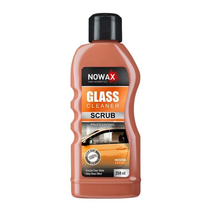 Очиститель стекла для авто 250мл Nowax Glass Cleaner Scrub абразивный от водного камня (NX25247)