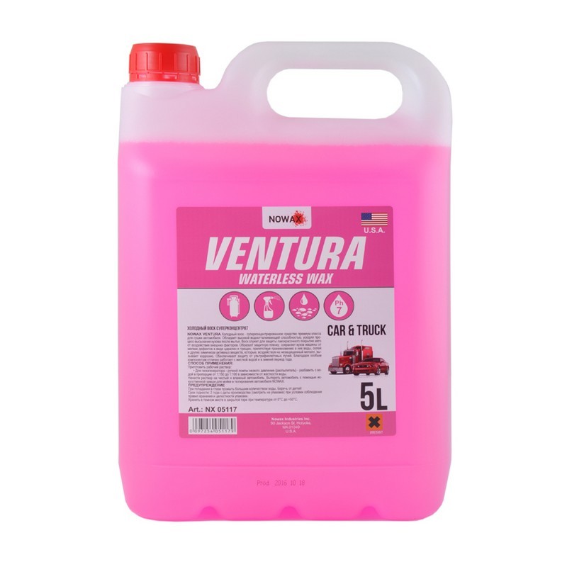 Холодный воск для кузова NOWAX Ventura 5 л разведение 1 к 150 1 к 100 (NX05117)