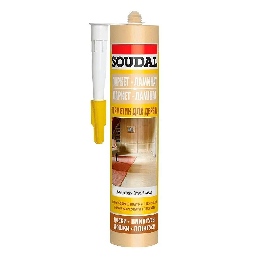 Герметик для древесины SOUDAL Мербау 280 мл строительный клей для дерева (000020000000045012)