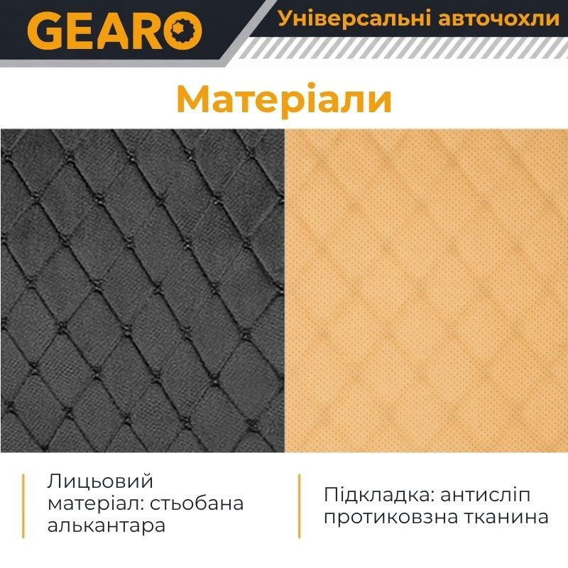 Накидки на сидіння Gearo Alcantara series (GE0701BK-A)