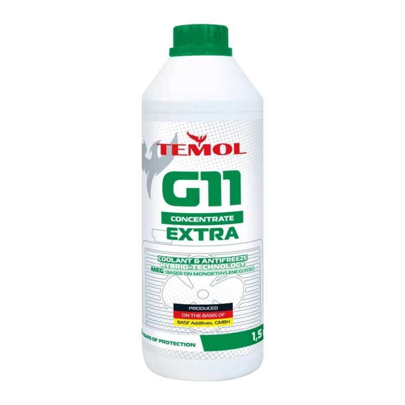 Охлаждающая жидкость TEMOL Extra G11 зеленая концентрат 1.5 л для авто (T-ETRAG11Gr1.5)
