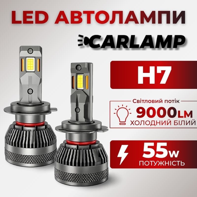Автолампи H7 Carlamp Smart Vision Gen3 LED світлодіодні 9000Lm 6500K для автомобіля (SMG3H7)
