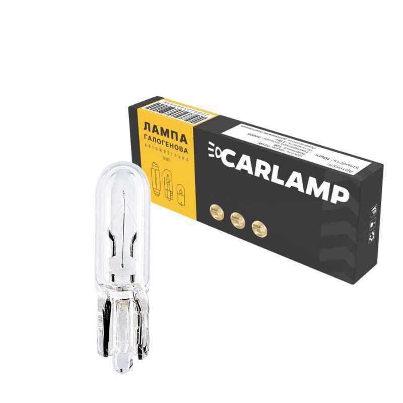 Галогенные автолампы W1.2W 12V Carlamp комплект 10 штук в упаковке (CL1241)