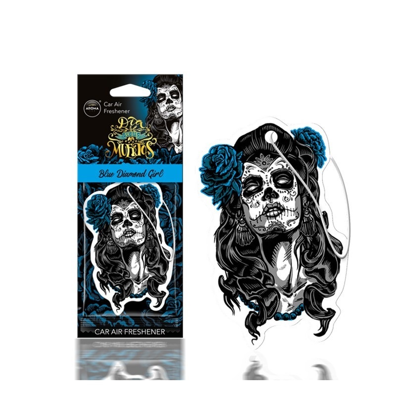 Ароматизатор для авто Aroma Car Blue Diamond Girl Dia De Los Muertos автомобильный (83116Blue)