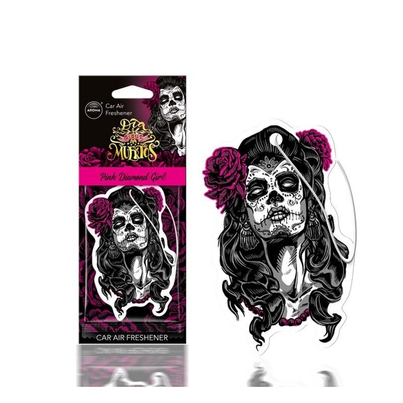 Аромат для авто Aroma Car Dia De Los Muertos Pink Diamond Girl подвесной ароматизатор (83116Pink)