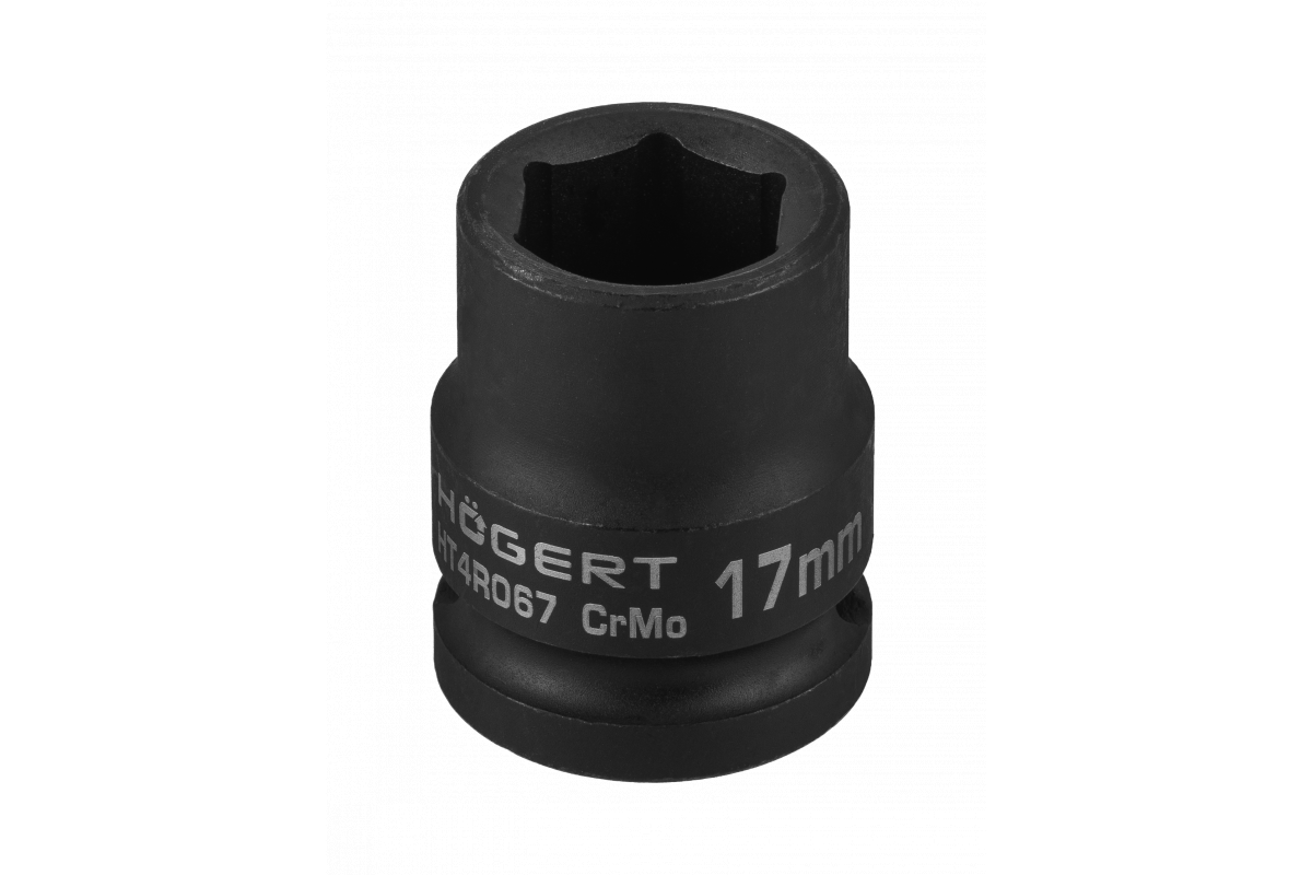 Ударная торцевая головка 1/2 дюйма 17 мм шестигранная CrMo DIN 3121 Hogert (HT4R067)
