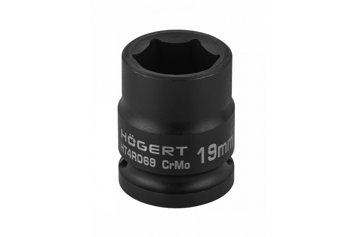 Ударная шестигранная головка 1/2 дюйма 19 мм короткая CrMo DIN 3121 Hogert (HT4R069)
