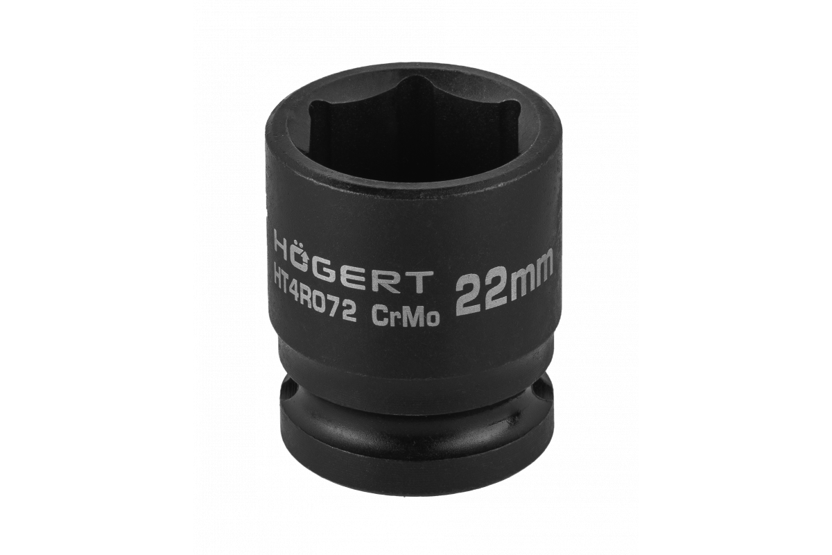 Ударная шестигранная головка 1/2 дюйма 22 мм CrMo DIN 3121 Hogert короткая (HT4R072)