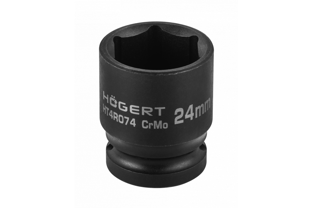 Ударная шестигранная торцевая головка 24 мм Hogert короткая 1/2 дюйма (HT4R074)