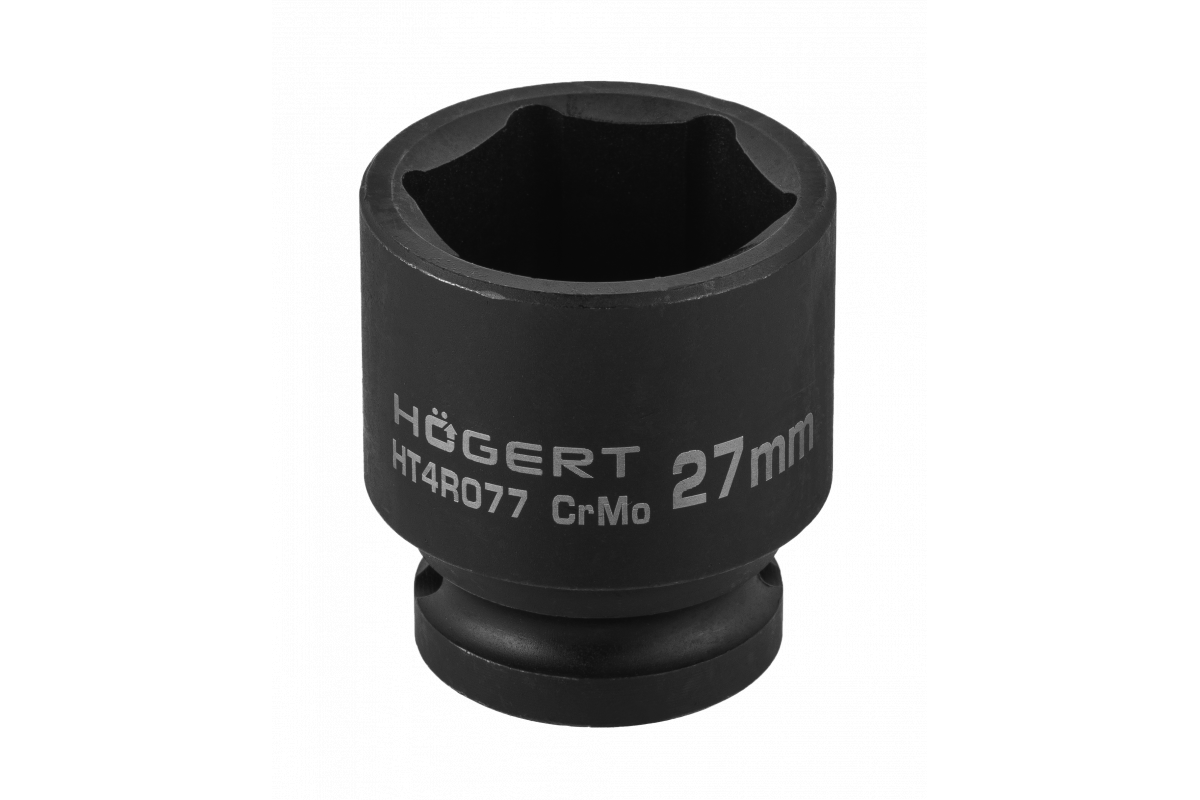 Ударная шестигранная головка 1/2 дюйма 27 мм DIN 3121 CrMo Hogert короткая (HT4R077)