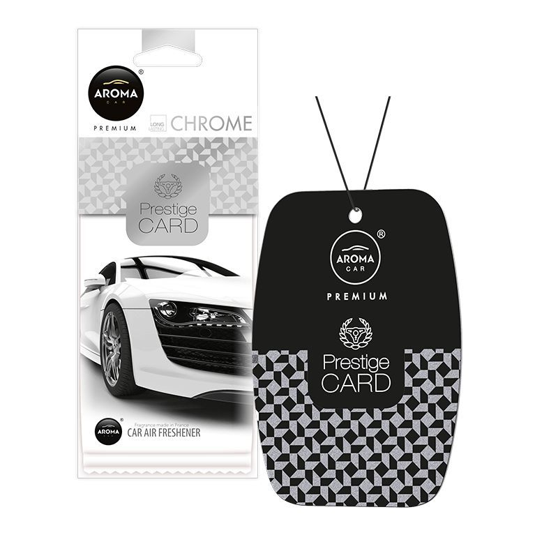 Ароматизатор для авто Aroma Car Prestige Card Chrome серебряный автомобильный (83544)