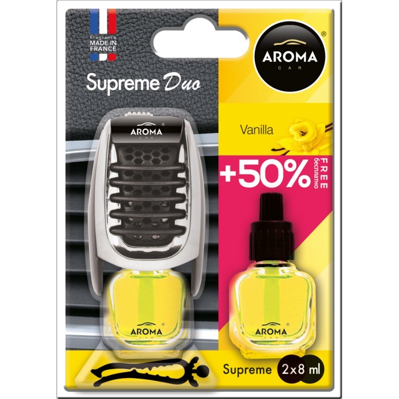 Ароматизатор автомобильный Aroma Car Supreme Duo ванильный 8 мл для авто (92251)