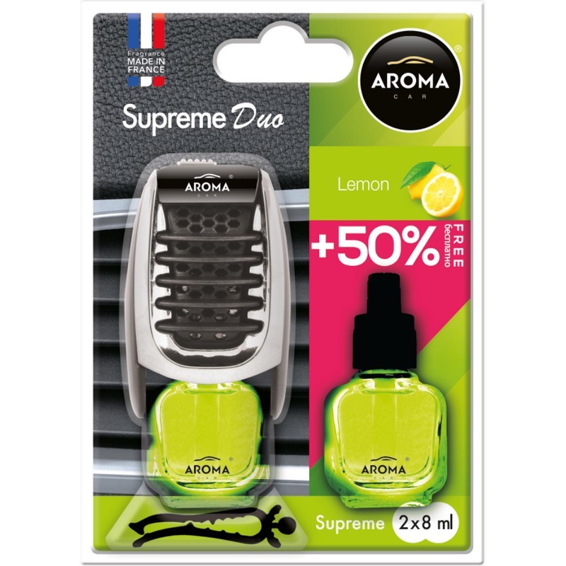 Автомобильный ароматизатор Aroma Car Supreme Duo Lemon 8 мл для салона авто (92252)
