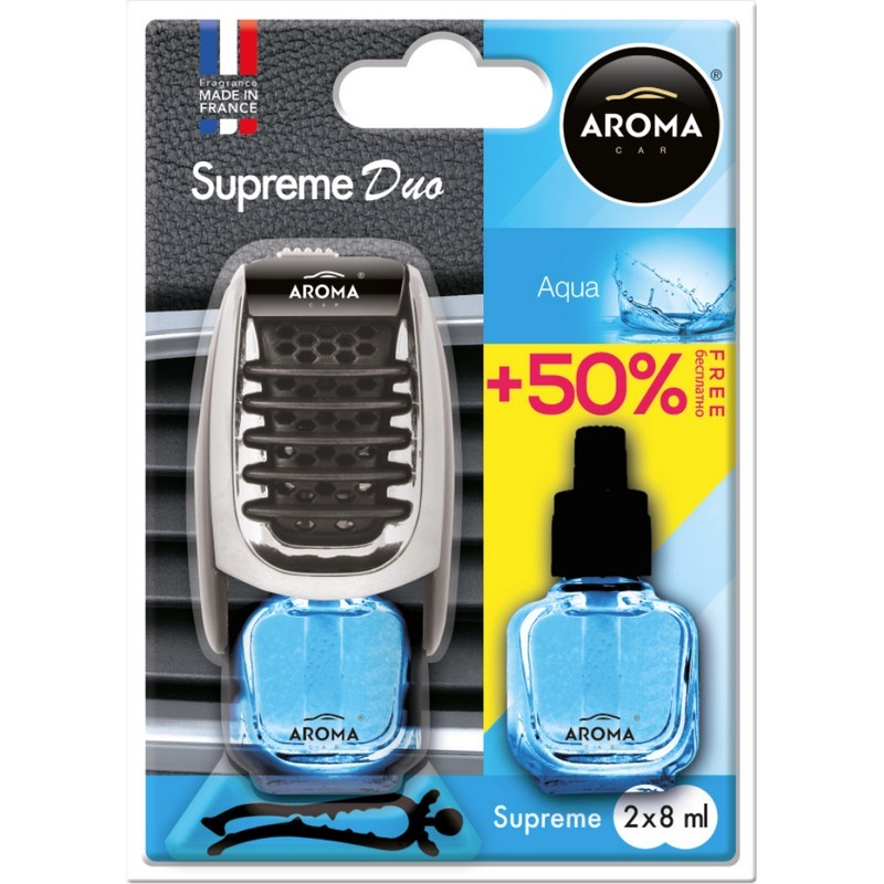 Ароматизатор для авто 8 мл Aroma Car Supreme Duo Aqua свежесть для машины (92253)