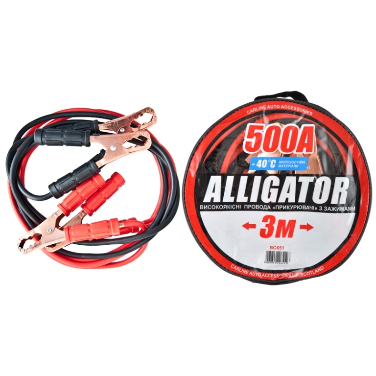 Пусковые провода 500A 3м Alligator в сумке (BC651)