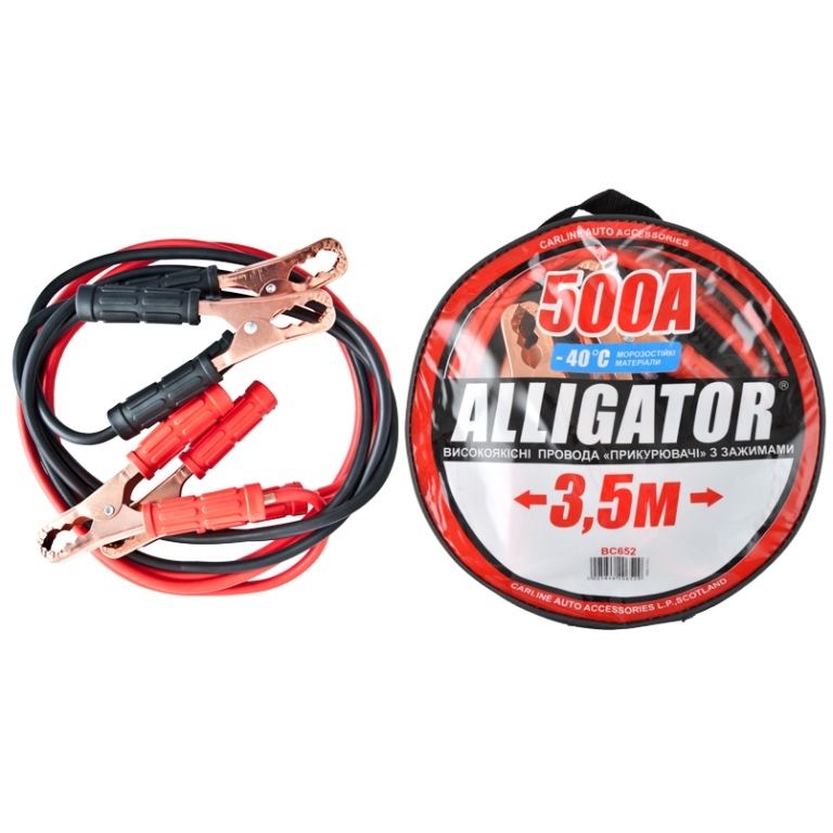 Пусковые провода 500A 3,5м Alligator в сумке (BC652)